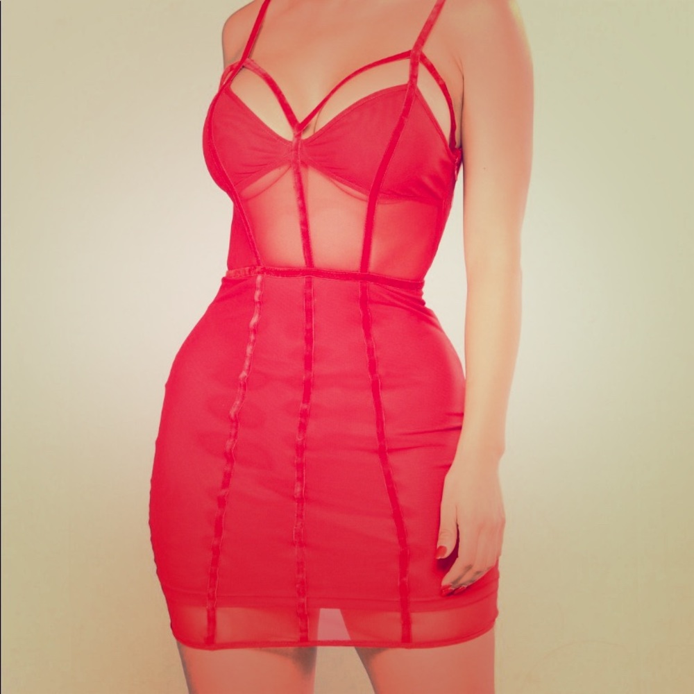 Red dress fashion nova